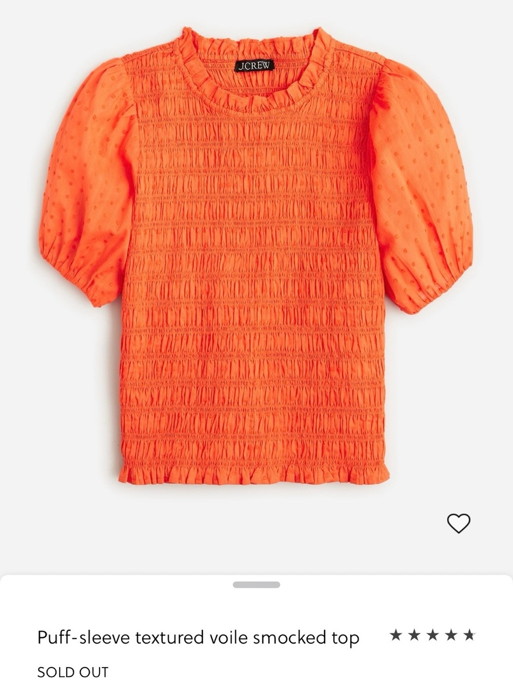 J. Crew Puff Sleeve Smocked Top